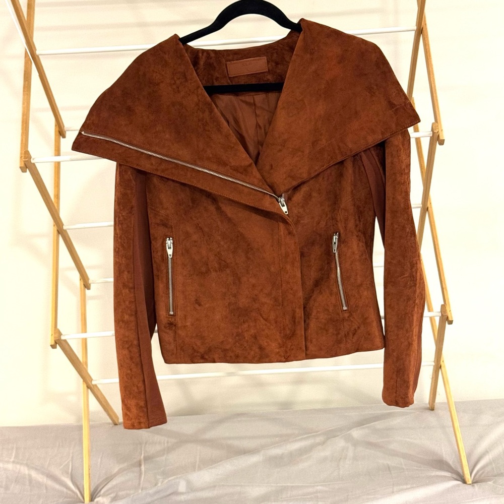 Brown Faux Suede Women's Jacket